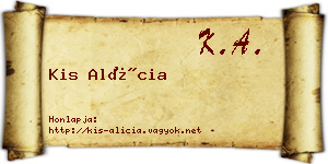 Kis Alícia névjegykártya